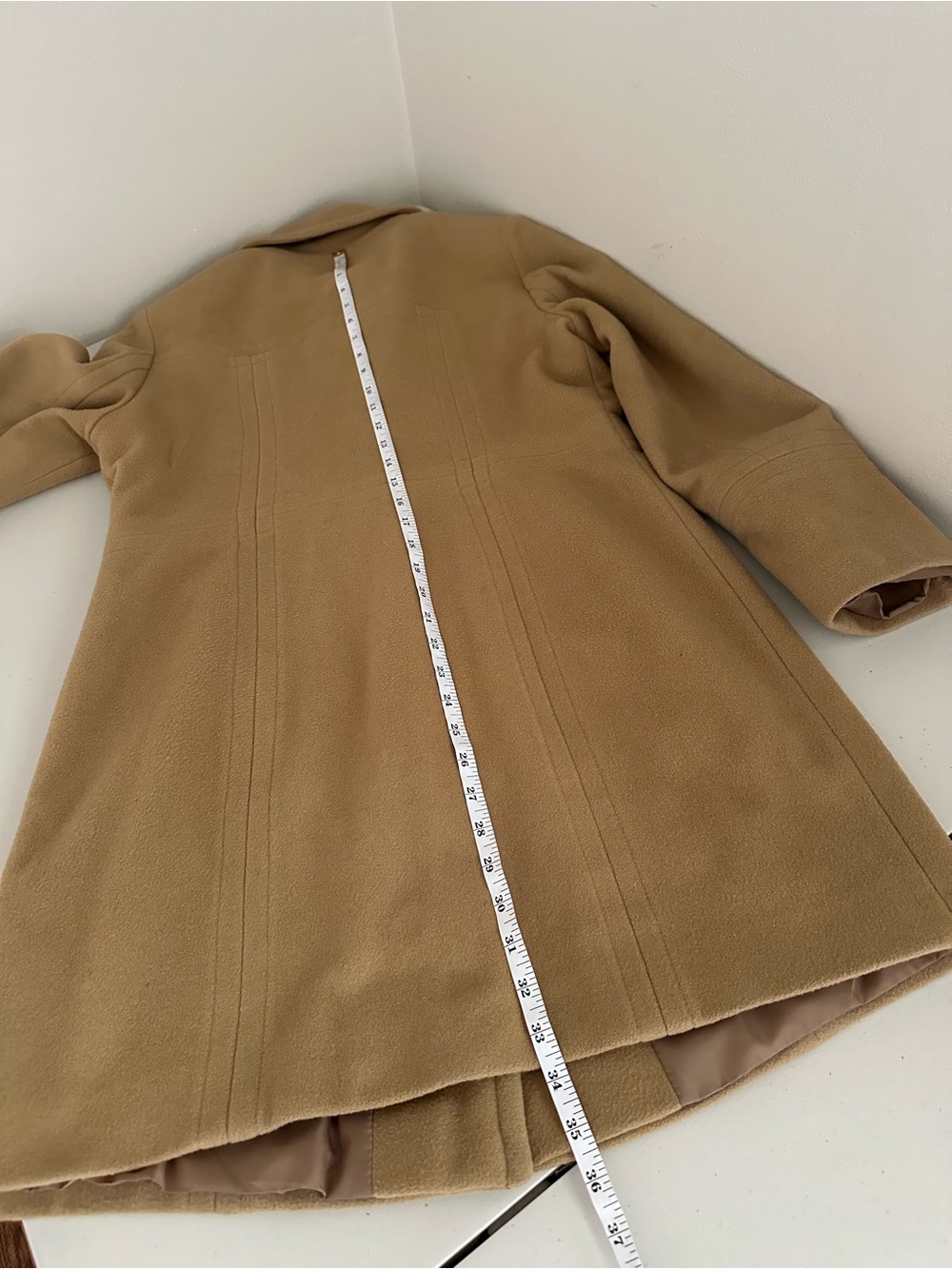 London Fog Camel Wool Blend Coat Size Medium Classic A-Line Peacoat Fall Preppy - Picture 8 of 8